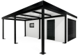 GARDEON® Garage mit Hörmann Garagentor, Fenster und Carport links